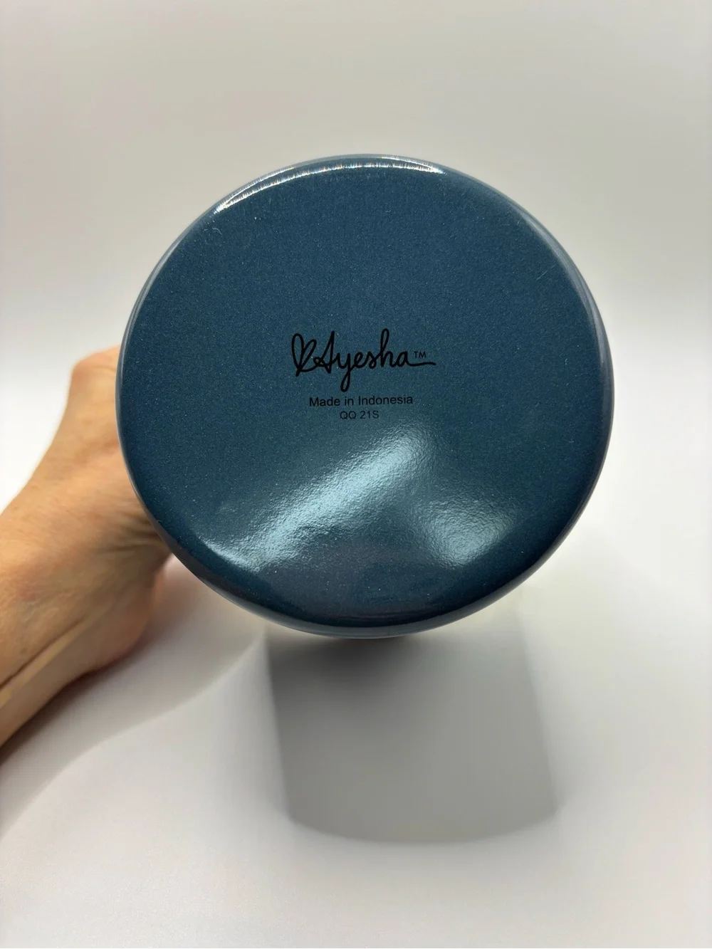 Bacon Drippings Storage Can Teal/Blue Pig Enamel on Steel. Handwash only. 4”x4”